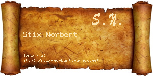 Stix Norbert névjegykártya